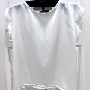 Mango white silk top blouse